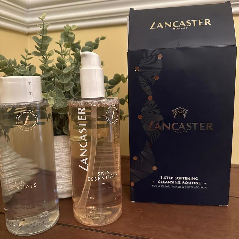 LANCASTER 2 STEP CLEANSING ROUTINE GIFT SET 400ML REFRESHING EXPRESS CLEANSER +